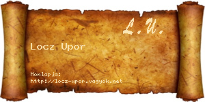 Locz Upor névjegykártya